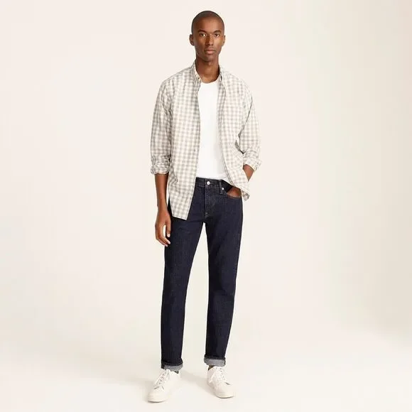 NEW 30 30x30 J.Crew 484 Slim-Fit Low-Rise Cotton Jeans Resin Rinse Dark